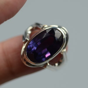 5 Carat Alexandrite Ring 925 Sterling Silver Handmade Women Ring June Birthstone Ring Color Changing Gemstone Ring Birthday Gift for Her