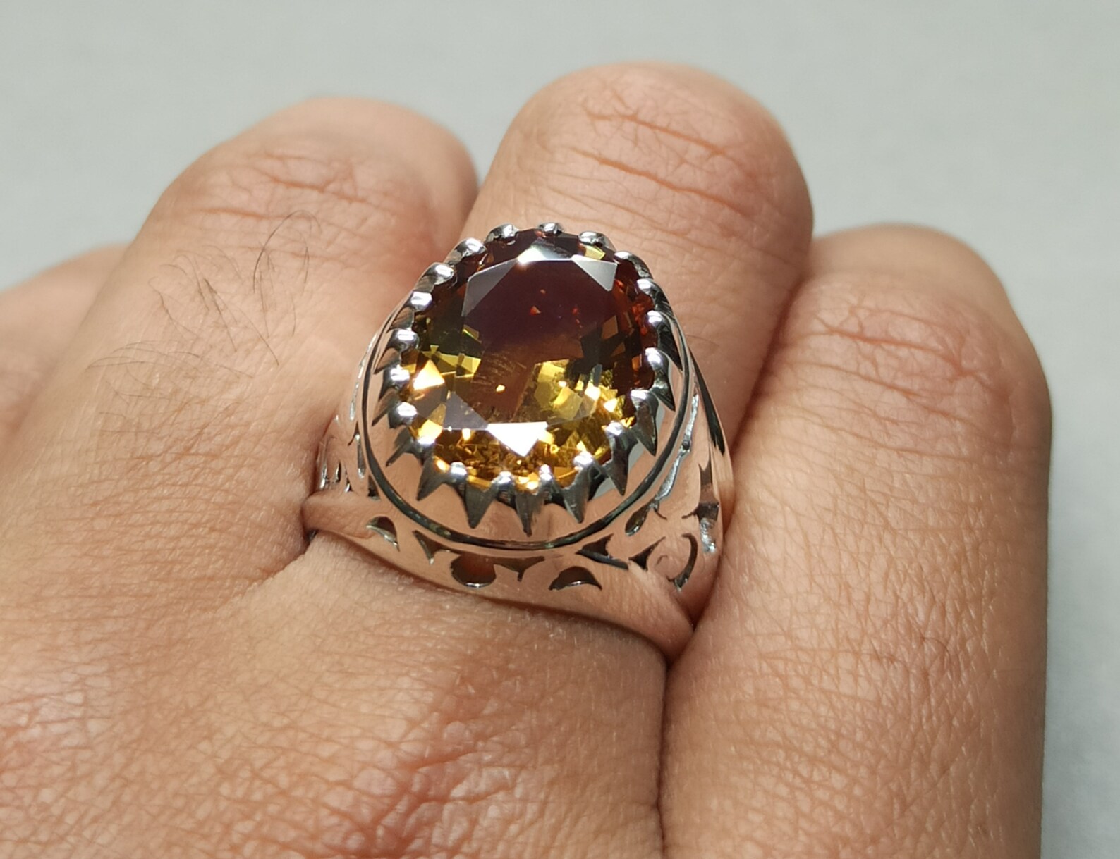 Rare Mens Alexandrite Ring 925 Sterling Silver Handmade Ring Etsy