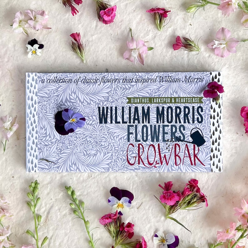Quirky Stocking Stuffers, William Morris Flowers Growbar © GluttonousGardener | etsy.com