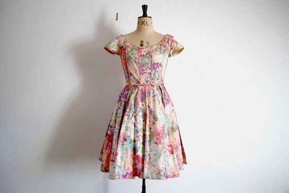 VINTAGE 50s Prom Fit And Flare Occasion And Dress