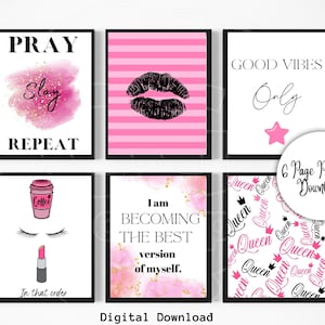 Makeup Wall Art, Makeup Vanity Decor, Makeup Quotes, Wall Art, Beauty Room Print Set, Makeup Digital Download Only
