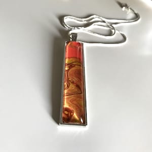 ABSTRACT ART Design Pendant Necklace "Living Coral"