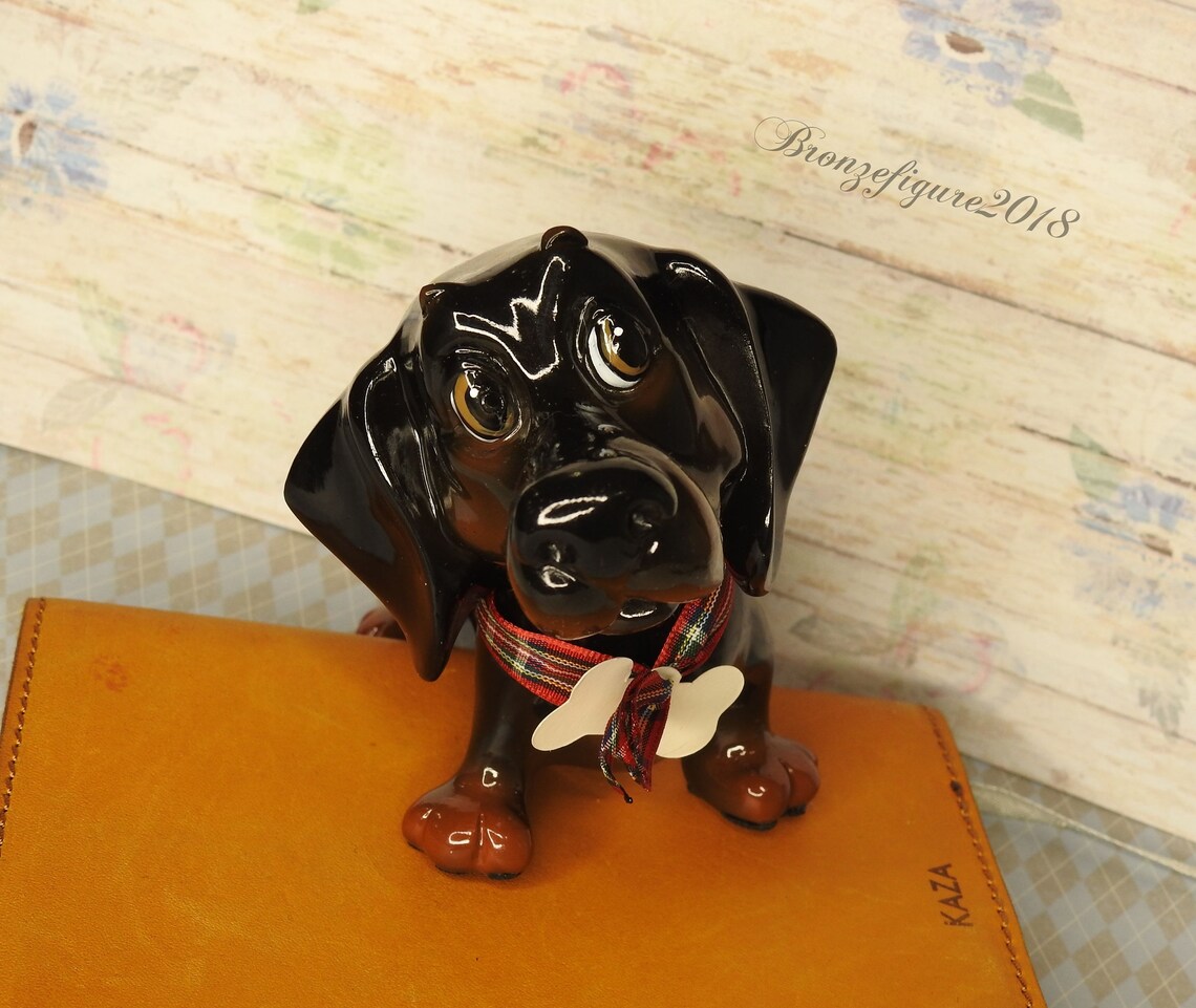 Ceramic Figurine Dachshund Dog Etsy