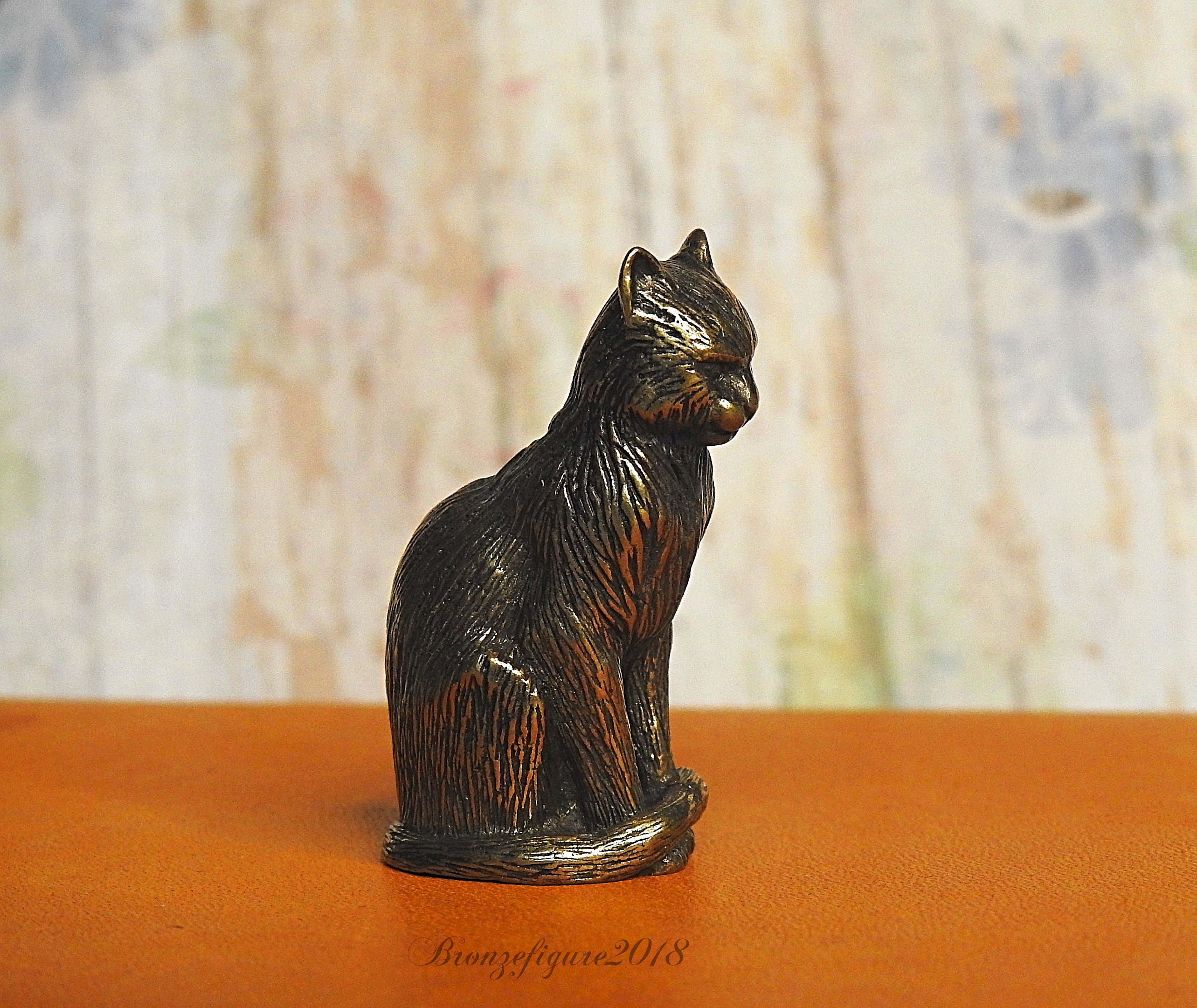 Bronze Cat Figurine Etsy