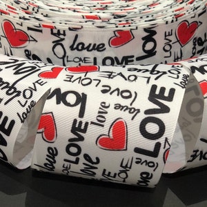 Love Graffiti Valentine XOXO Grosgrain Tick Tok Cheer Ribbon