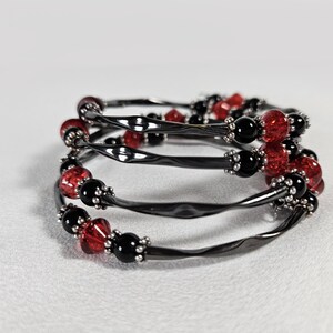 Red & Black Memory Wire Bracelet
