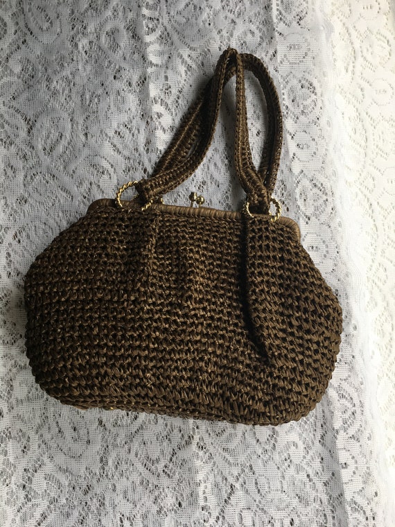 WOVEN MARCHIONESS PURSE Vintage Brown Handbag
