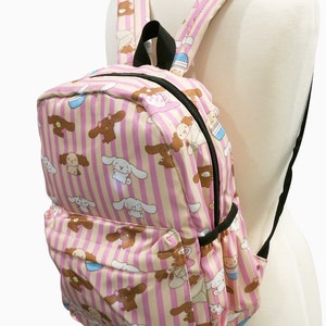 Stripe White Puppy Medium Backpack