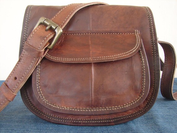 New 7/"-13/" Women Vintage Brown Leather Messenger Cross Body Bag Handmade Purse