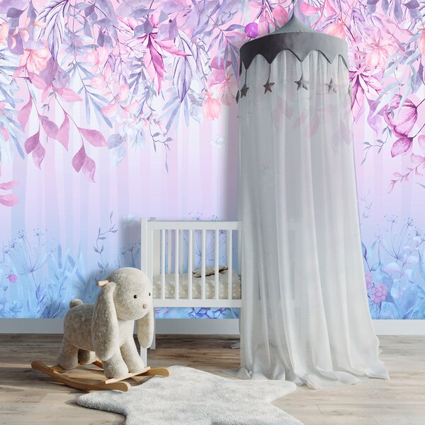 Baby Blue Flower Wallpaper Etsy