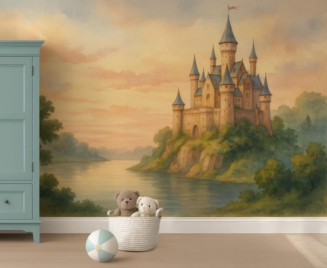 Custom Castle Wall Mural, Removable Kids Wall Mural, Custom Size ...