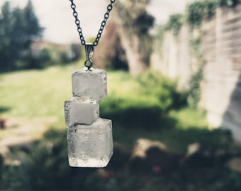 Ice Cubes Pendant Necklace / Ice Cube Jewellery / Ice Resin Jewellery / Enchanted Garden / 815am UK