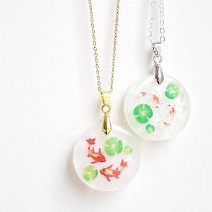 Koi Round Necklace / Fish / Koi / Fish Jewellery / 815amUK / Enchanted Garden