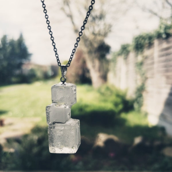 Ice Cubes Pendant Necklace / Ice Cube Jewellery / Ice Resin Jewellery / Enchanted Garden / 815am UK