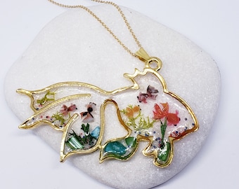 Goldfish Necklace / Fishpond Necklace / Goldfish Frame / Resin Jewellery / Handmade Jewellery / Gift / Enchanted Garden / 815amUK