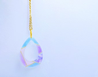 Colar Oval Cor Pastel / Colar Cor Macaron / Rosa / Azul / Roxo / Jardim Encantado / 815amUK