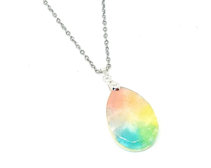 Unicorn Rainbow Necklace / Pastel Colour Rainbow Charm Necklace / Rainbow Necklace / Enchanted Garden / 815amUK