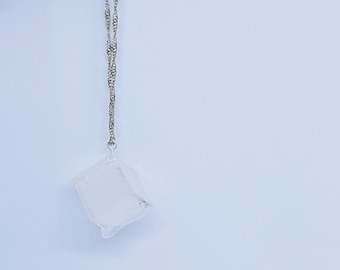 Melting Ice Cube Pendant Necklace / Ice Cube Jewellery / Resin Jewellery / Enchanted Garden / 815am UK