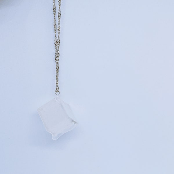 Melting Ice Cube Pendant Necklace / Ice Cube Jewellery / Resin Jewellery / Enchanted Garden / 815am UK