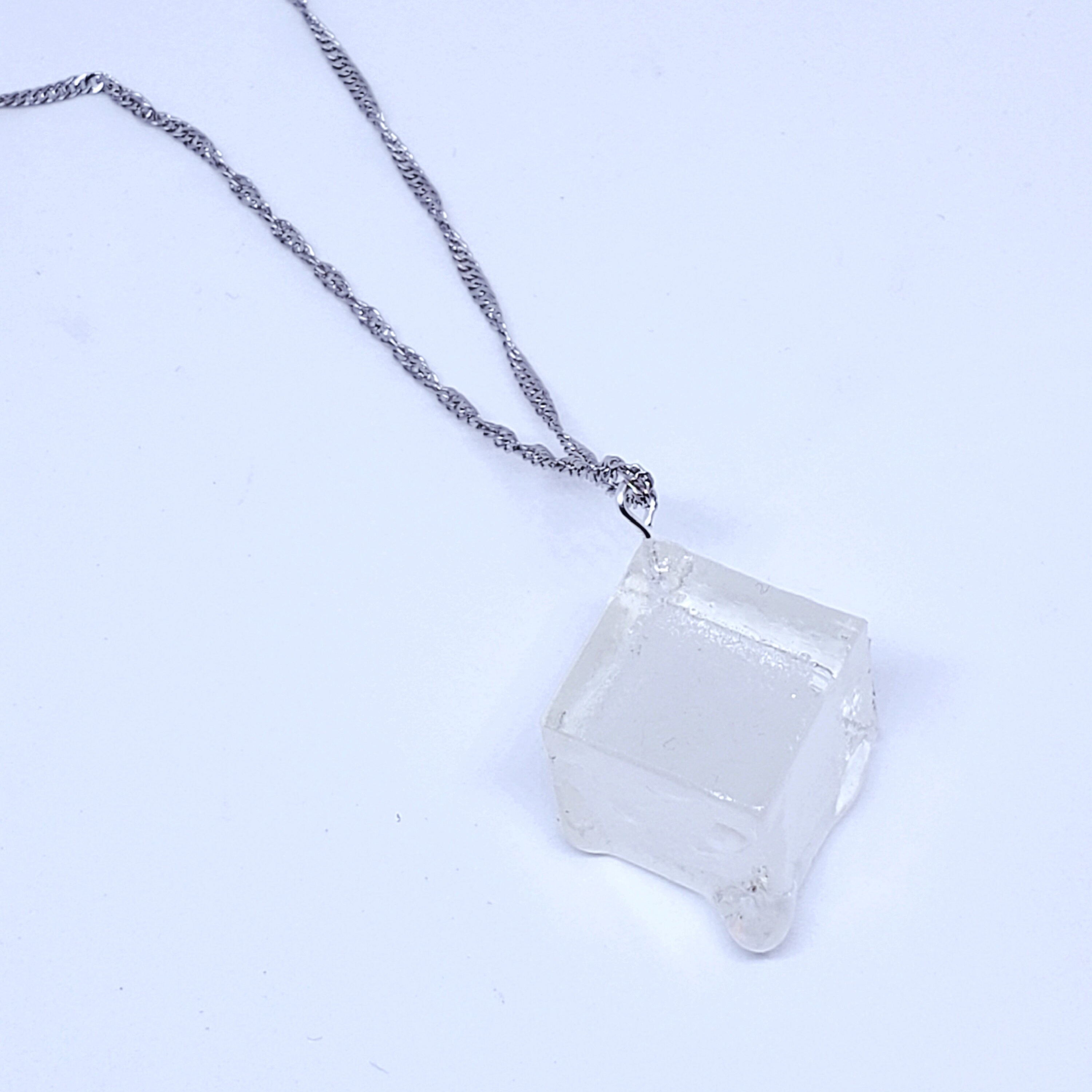 Melting Ice Cube Pendant Necklace / Ice Cube Jewellery