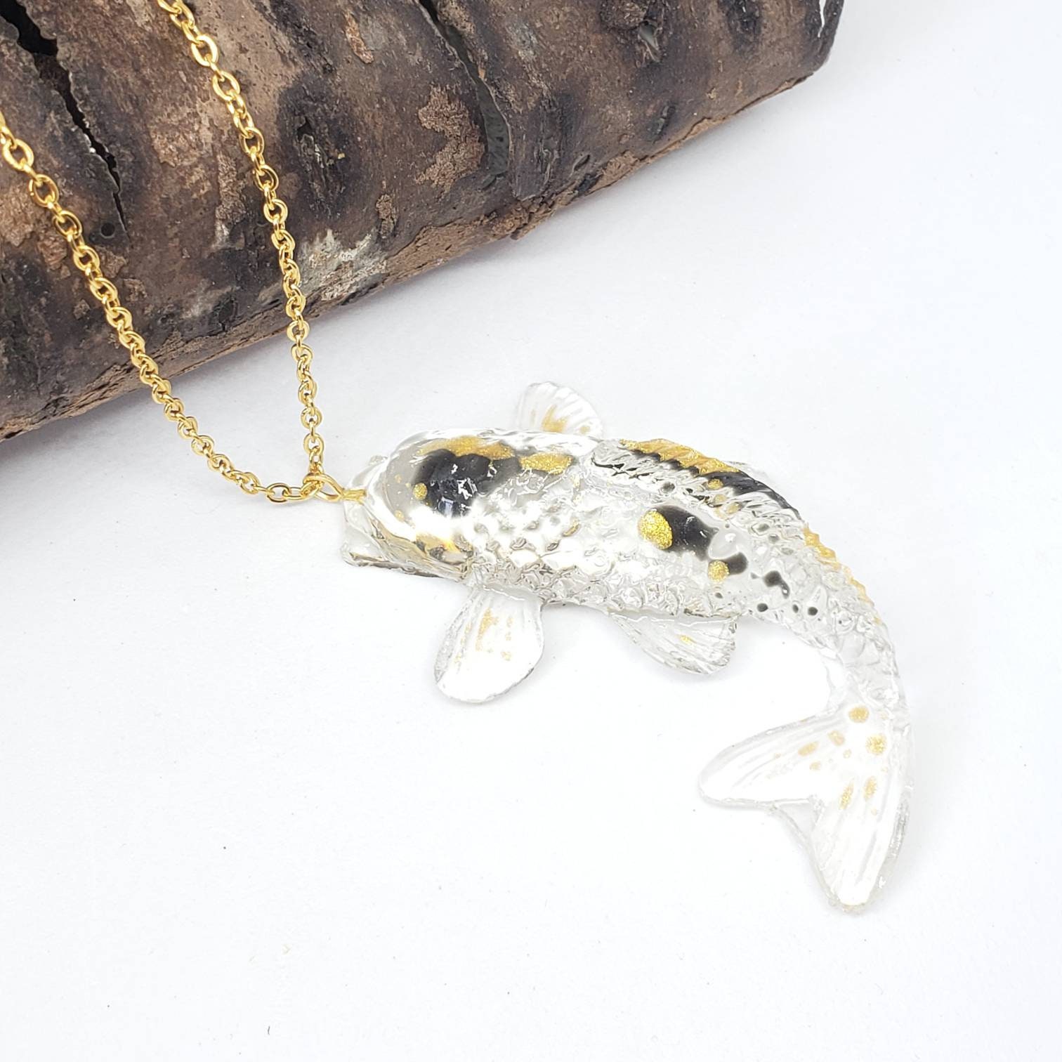 Koi Fish Pendant Necklace / Koi Charm / Fish Necklace / Etsy UK
