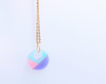 Colar com pingente de cor pastel Macaron/Amuleto de cor pastel/Colar doce/Colar fofo/815amUK