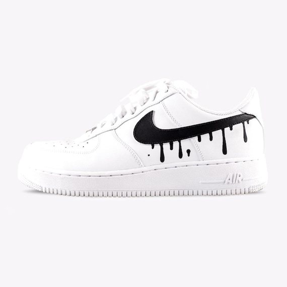 Nike Air Force 1 'Dripping Swoosh' pintado a mano Born | Etsy