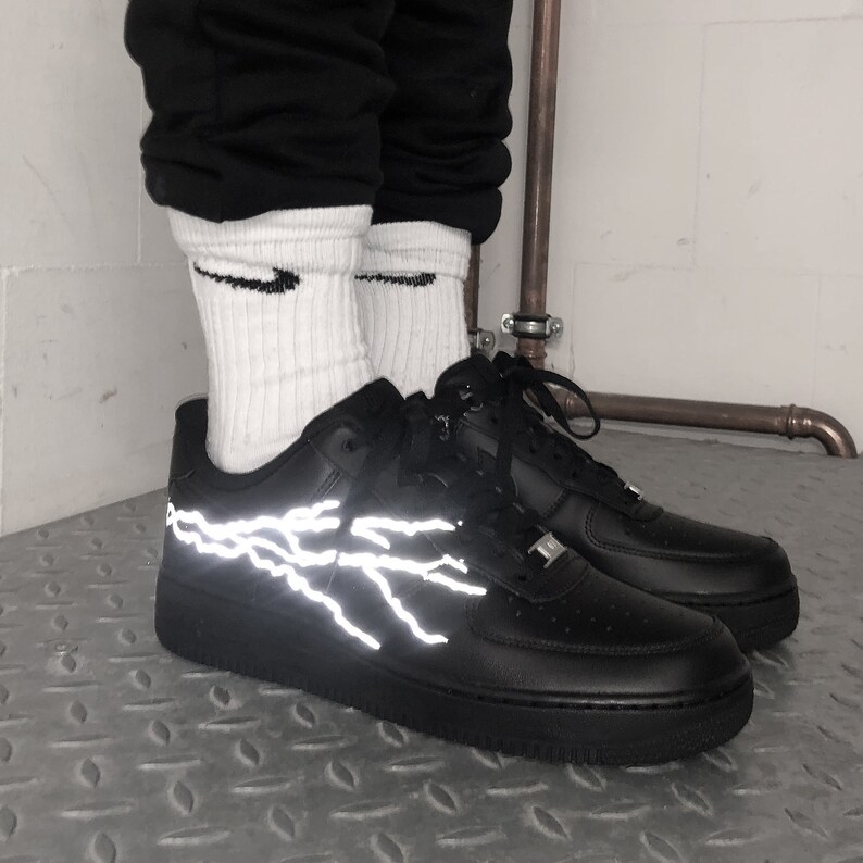 black air force 1 reflective lightning