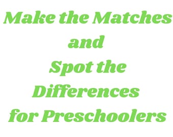 Matches vs. Differences Activity Worksheets for Preschoolers