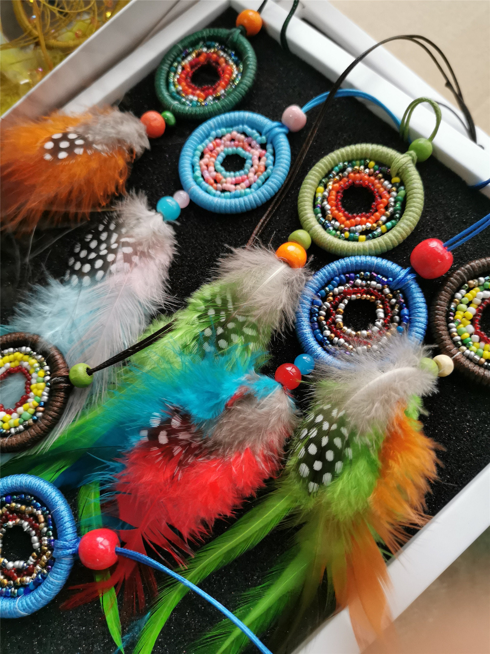 Mini Dream Catcher Car Dream Catcher Multicolor Etsy