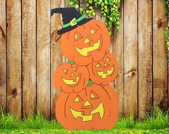 Hand Painted Jack-o-lantern Halloween yard art/ halloween yard art/ halloween lawn/ halloween outdoor/ pumpkin decor