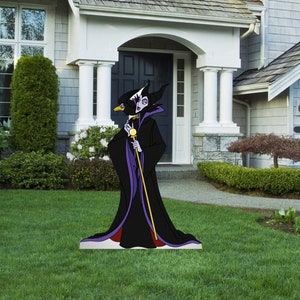 Arte de jardín de Halloween de Maléfica de Disney pintado a mano / Arte de jardín de Disney / Decoración de jardín de Disney / Jardín de Mickey Mouse / Decoración de Mickey Mouse / Halloween