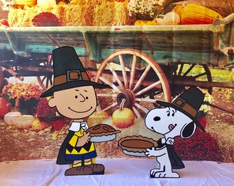 Peanuts Thanksgiving Yard Art Charlie Brown Thanksgiving Etsy