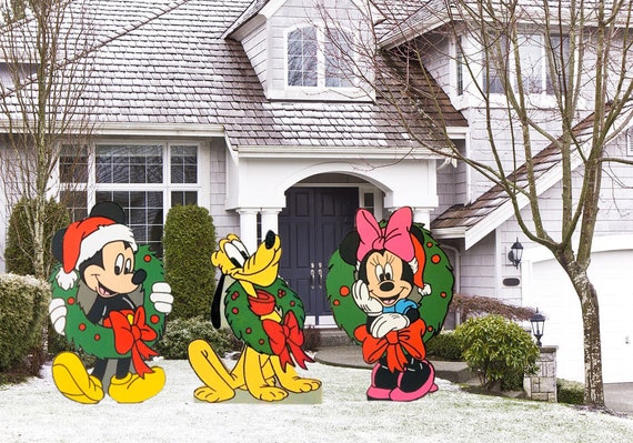 Disney Mickey Mouse Christmas Yard Art/Disney yard art/ Disney