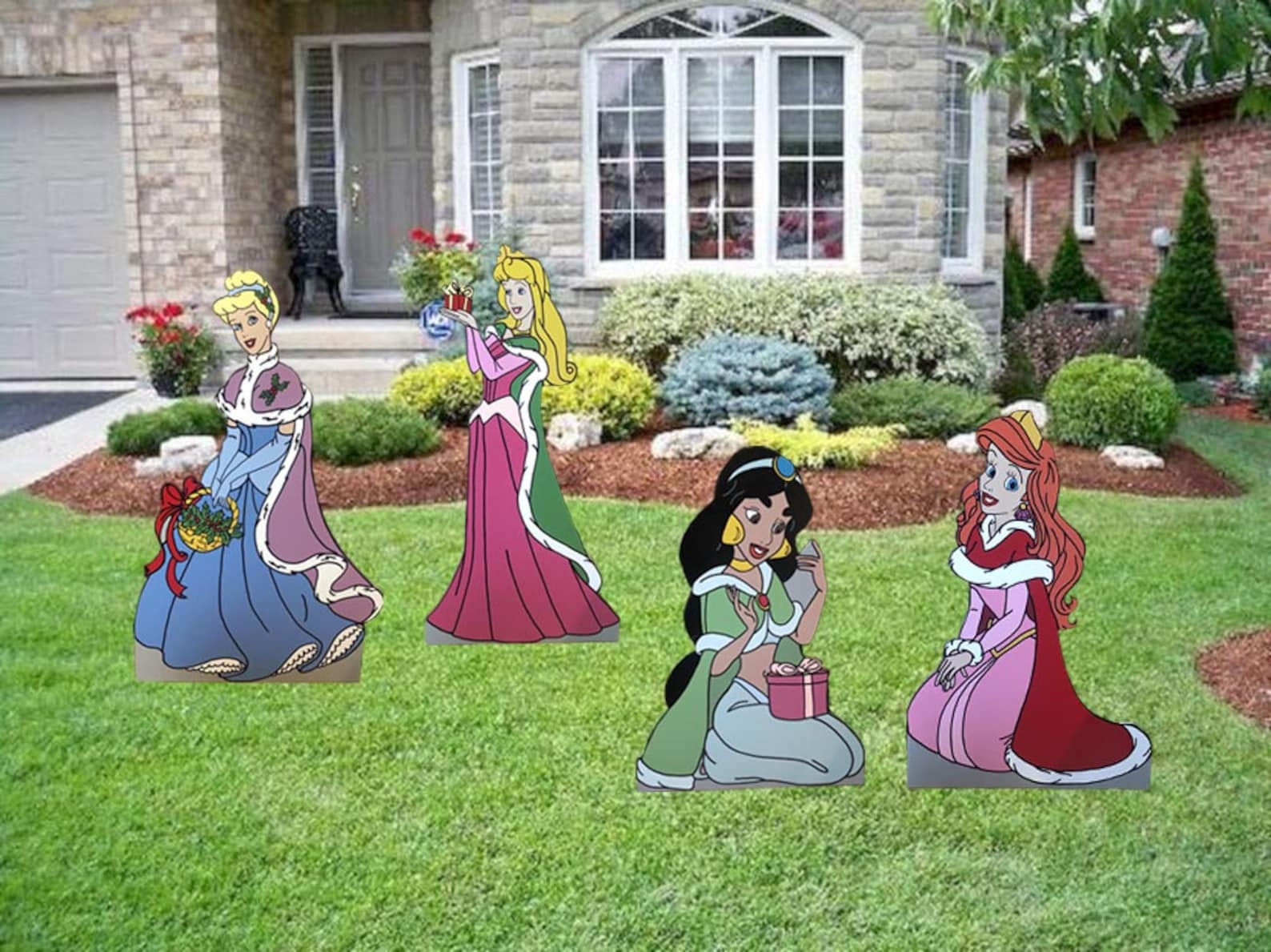 Disney Christmas Princess Yard Art/disney Yard Art/ Disney Etsy