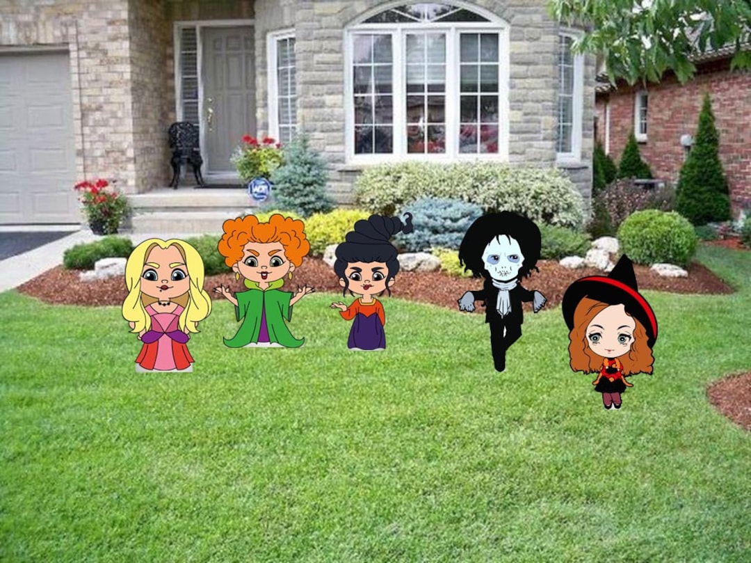 Hand Painted Hocus Pocus Set of 5/hocus Pocus Halloween Yard Art/ Hocus