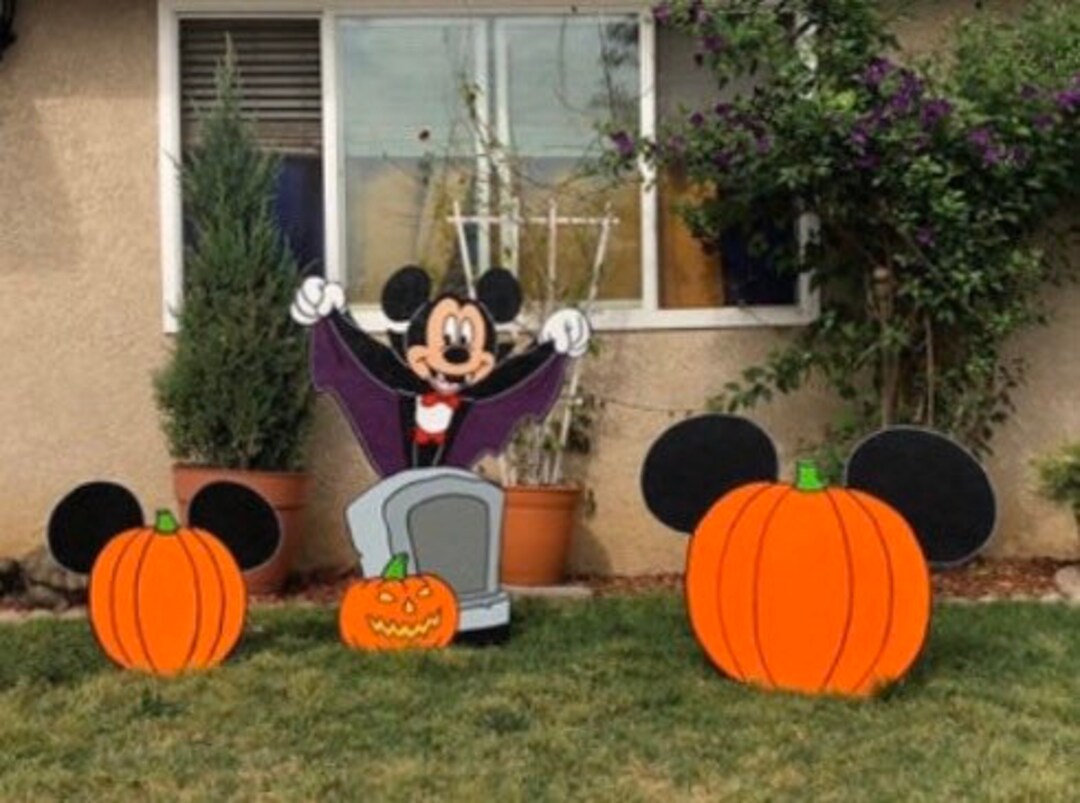 Mickey Mouse Halloween Yard Art Set/disney Yard Art/ Disney Yard Decor