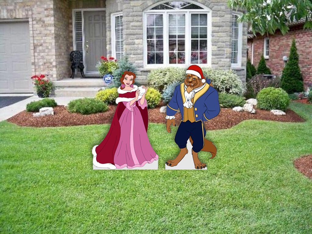 Disney Beauty and the Beast Christmas Yard Art/ Disney Yard Etsy