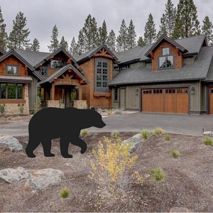 Hand Painted Black bear silhouette/ cabin decor/ mountain decor/ bear yard art/ bear yard display