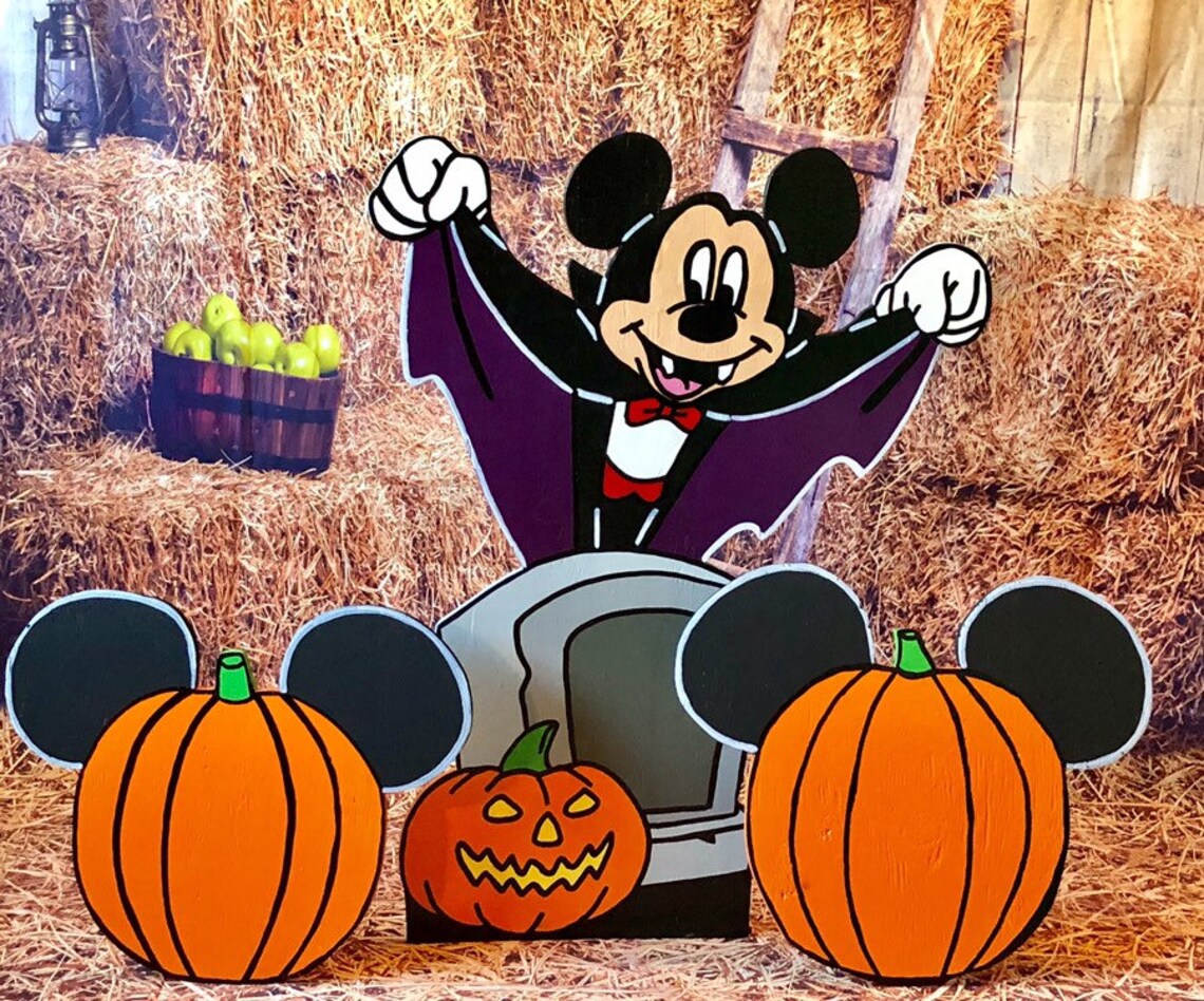 Mickey Mouse Halloween Yard Art Set/disney Yard Art/ Disney Etsy