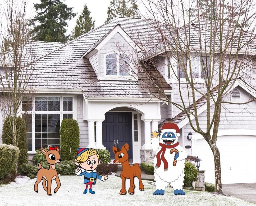 Set of 4 Rudolph the Red Nosed Reindeer /clarice Yard Art/hermey the