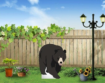 Hand Painted Black bear/ cabin decor/ mountain decor/ bear yard art/ bear yard display/cabin decor/ lake house