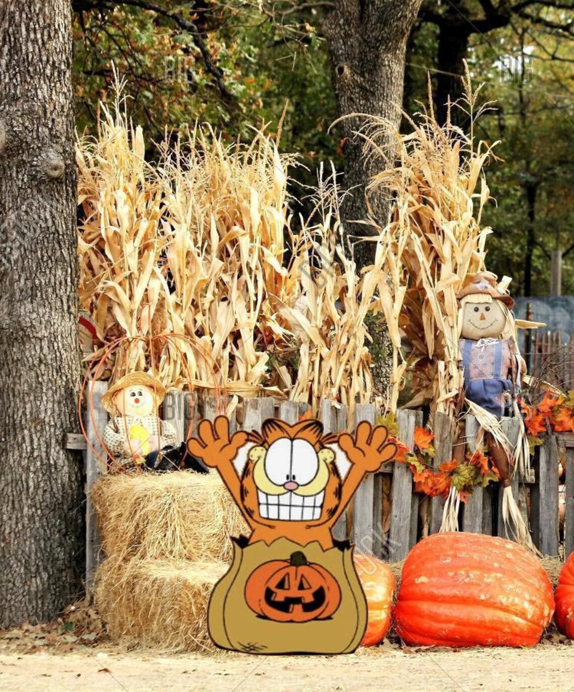 Garfield Trick or Treat Halloween Yard Art/ Halloween Yard Etsy