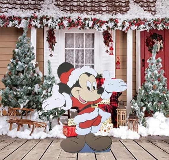 Hand Painted Disney Mickey CHRISTMAS Yard Art Set disney Yard Art