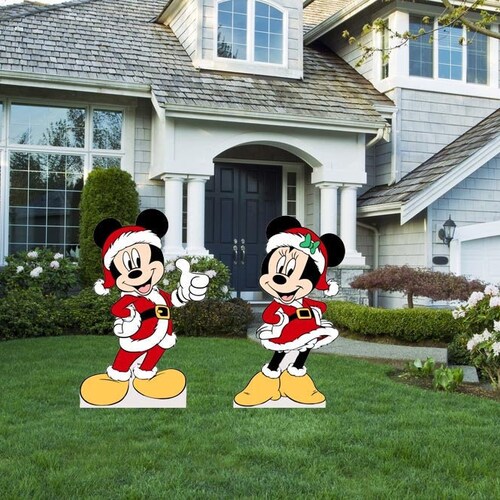 Hand Painted Disney Valentines/ Yard Art Set/disney Yard Art/ Etsy