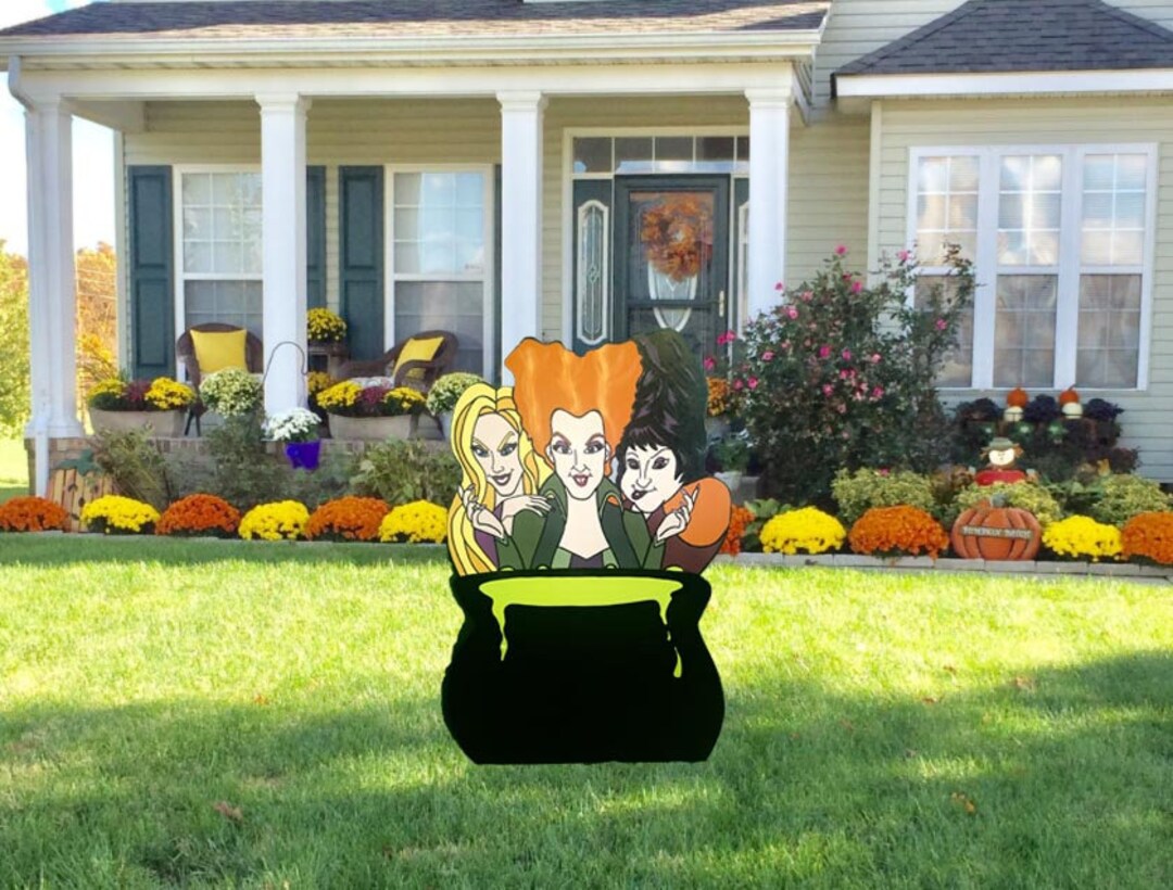 Hand Painted 4' Tall Hocus Pocus Halloween Yard Art/ Hocus Pocus