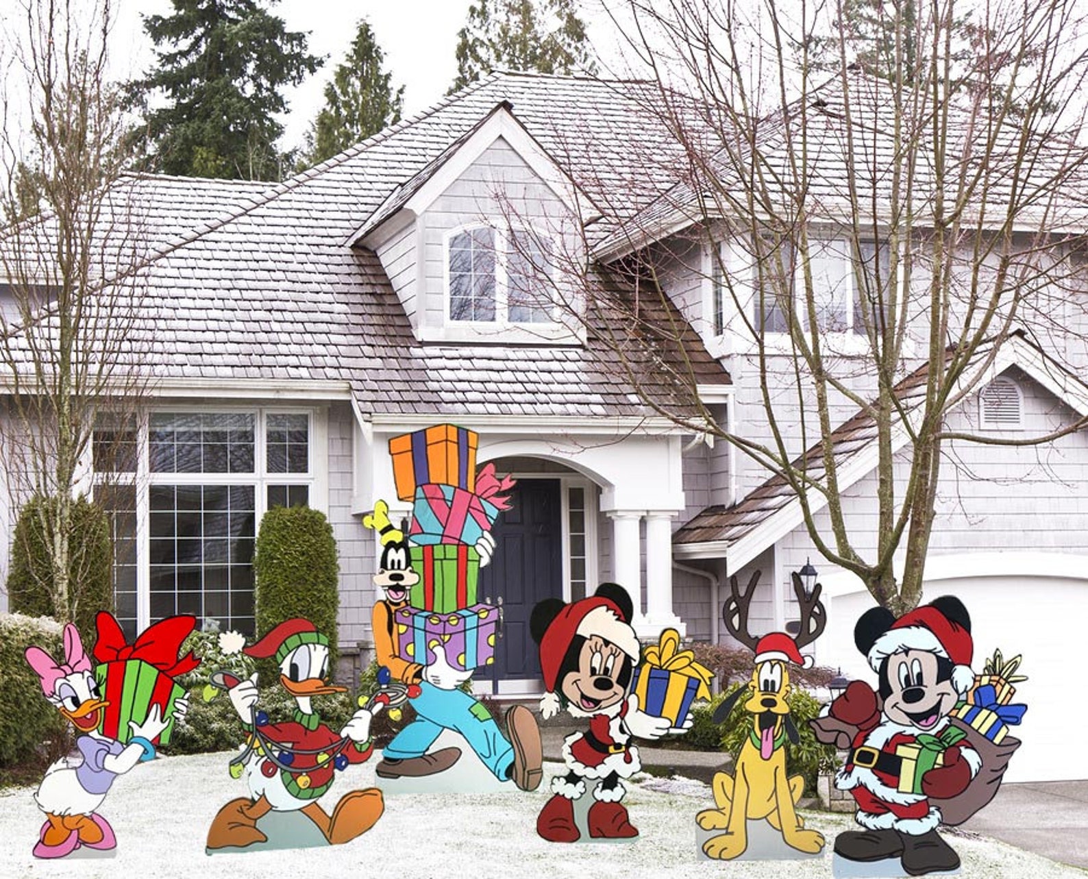 Disney CHRISTMAS Yard Art set/Disney yard art/ Disney yard Etsy