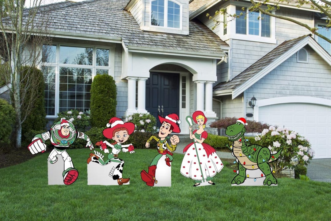 Hand Painted Disney Toy Story Christmas Yard Art Set/disney Yard Art/ Disney Yard Decor/ Mickey