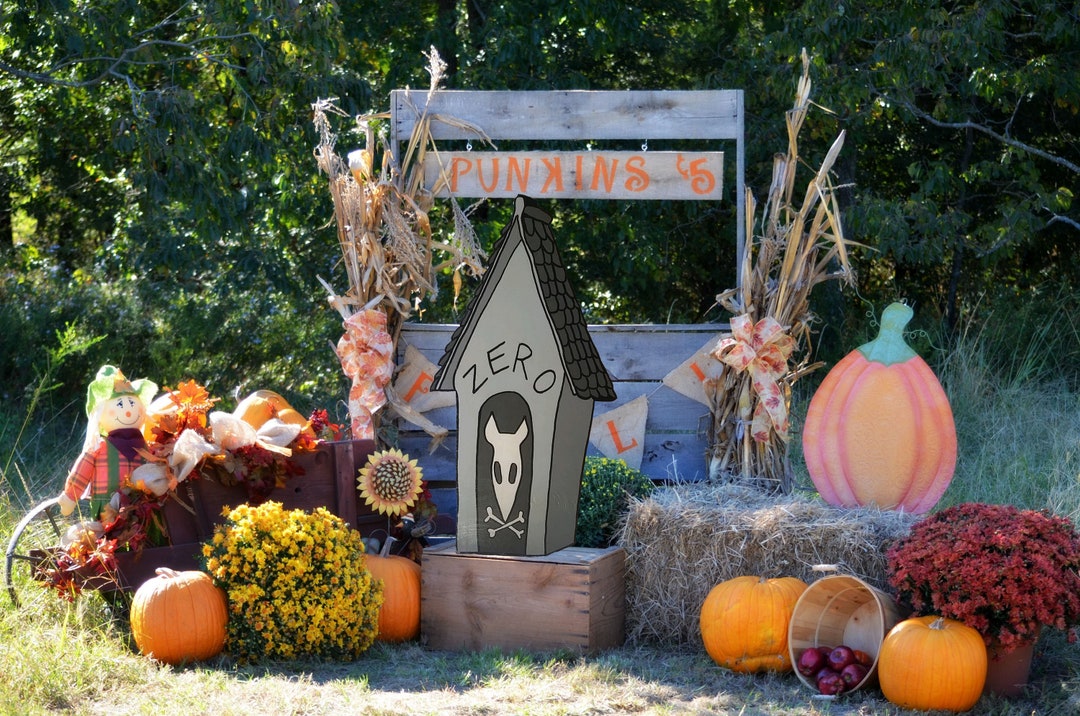 Hand Painted Disney Nightmare Before Christmas Zero Dog House Yard Art