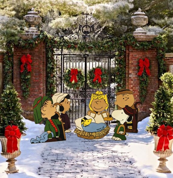 6 PC Peanuts Christmas Nativity Set/Peanuts yard art/ Peanuts Etsy